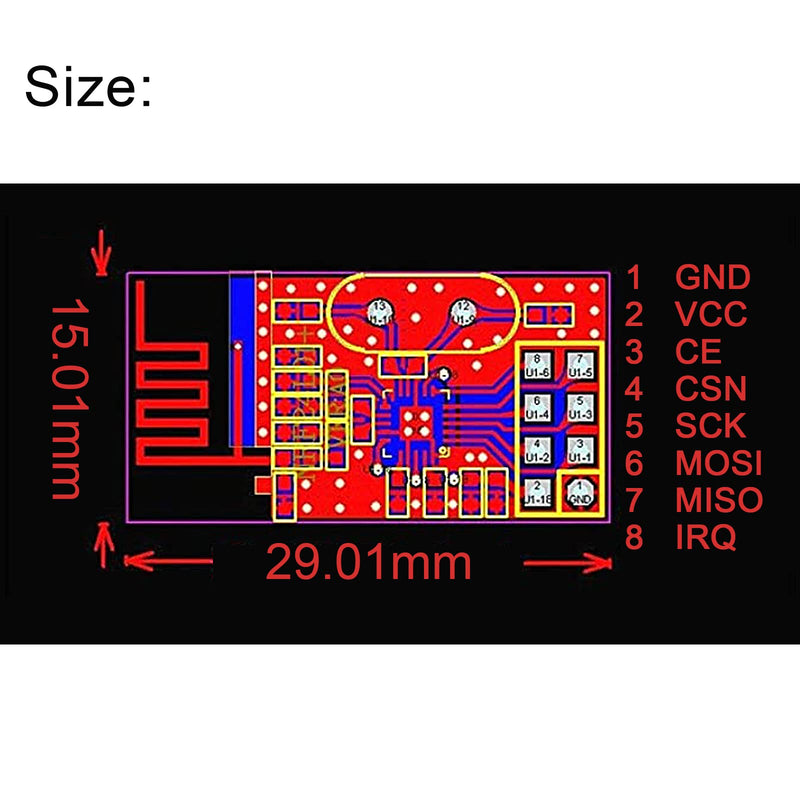Alinan 12pcs NRF24L01+ 2.4GHz Wireless RF Transceiver Module Wireless Data Transmission Module