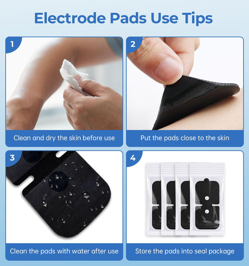 TENS Unit Replacement Pads, 4 Pack Wireless TENS Unit Electrode Pads, Only Compatible with NURSAL Wireless TENS Device M101A-UK1, Premium Stickiness & Skin Friendly