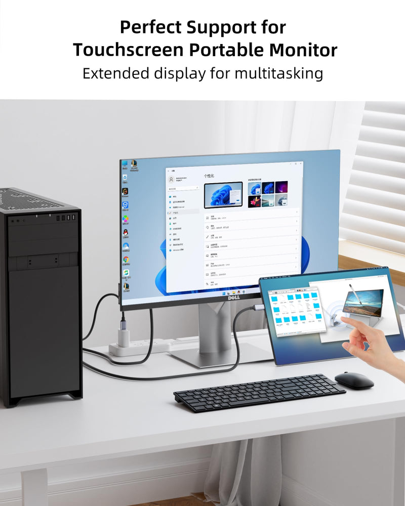 HDMI to USB C Cable 8.2FT 4K60Hz, HDMI Source and Power Supply to USB C Display Converter, for hdmi to Studio Display, Xbox PS5 Steam Deck Dock to Xreal Beam, Rayneo AR Glasses, Touchable Monitor straight