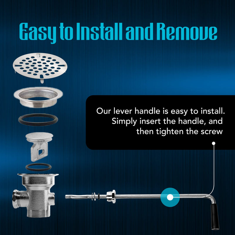 Rotary Twist Drain Handle for Commercial Sink, Controls Drain Stopper, Replaces Old Handles