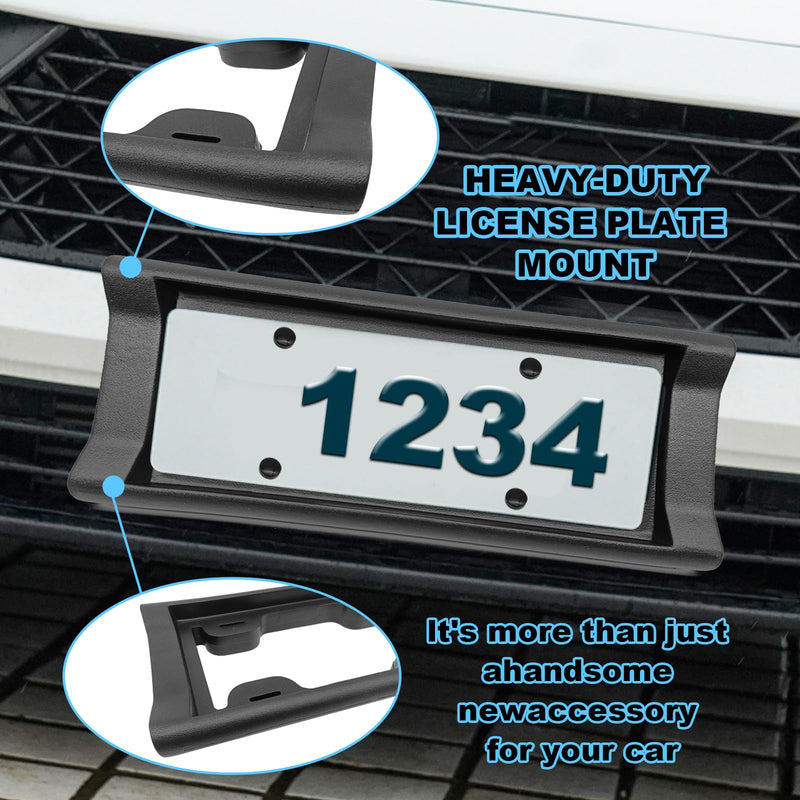 Car 2.3 Inch Thick Rubber License Plate Fixed Frame License Plate Bumper Flexible Rubber Bumper Guard License Plate Frame Fit for Cars Trucks SUVs Vans