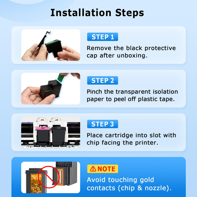 63xl Black Ink Cartridge Compatible for HP 63 Black Ink Cartridge Work for OfficeJet 3830 5255 4650 5258 5200 4655 4652 5212 Envy 4520 4512 DeskJet 1112 3630 2130 3632 (2 Black)