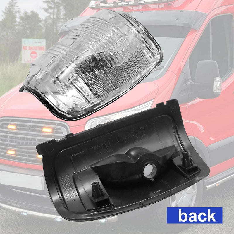 2 PCS Wing Mirror Left Driver & Right Passenger Side Turn Signal Light Indicator Lamp Lens Cover Replacement for Ford Transit T150 250 350 2015-2021 MK8 2014 Onwards Replace# 1847387 1847389 Left & Right SIde