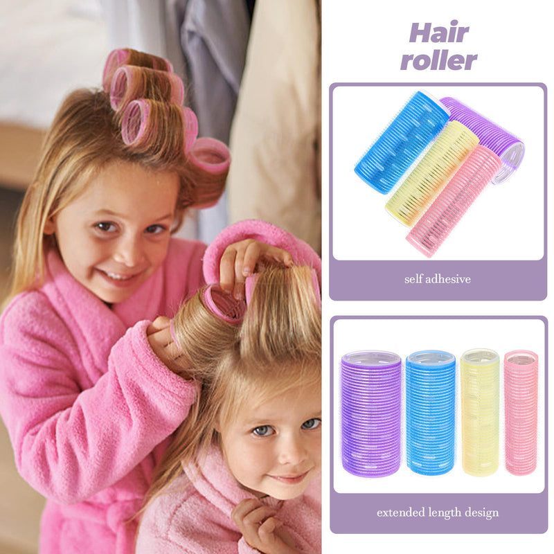  [AUSTRALIA] - jojofuny 4pcs Self-grip Hair Rollers Set for Long Hair Aluminum Heat-conductive Curlers Extended Length in Small Medium Large and Xl Sizes for Overnight Styling