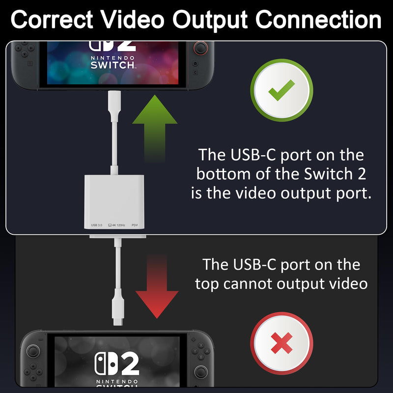 USB-C to HDMI Adapter for iPhone 15/16/17 to TV, 4K@120Hz Ultra HD Display with HDMI 2.1, 100W PD Charging & USB Port, Travel Adapter for MacBook/iPad/Samsung Galaxy/Switch 2