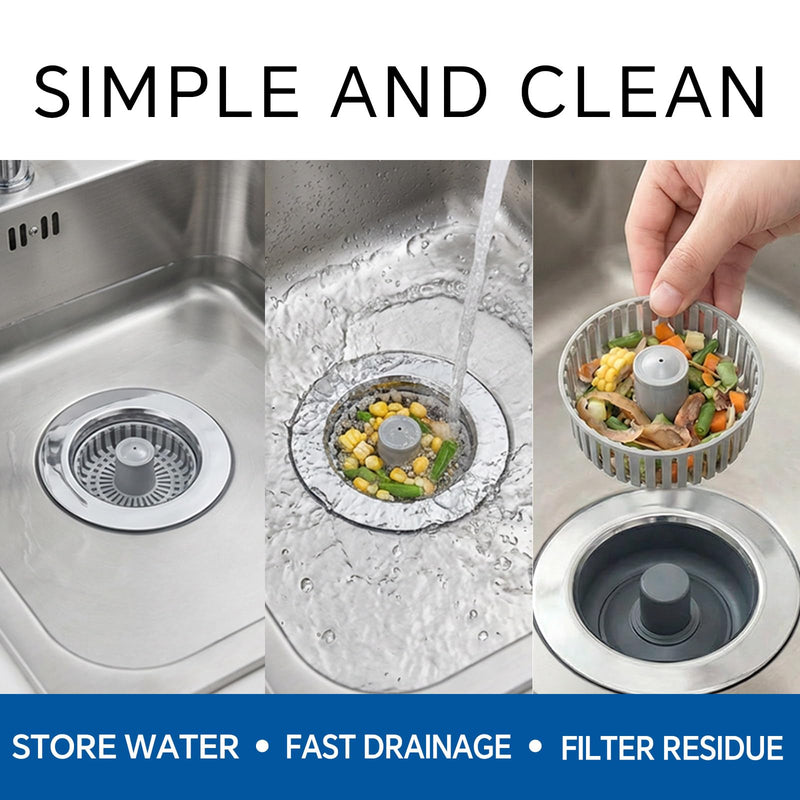 Kitchen Sink Stopper, 3 in 1 Pop Up Kitchen Sink Drain Strainer, with an Extra Basket Strainer, Sink Drain Stopper for US Standard 3-1/2 Inch, Brass Material Electroplate (Silver 2pcs) Silver 2pcs