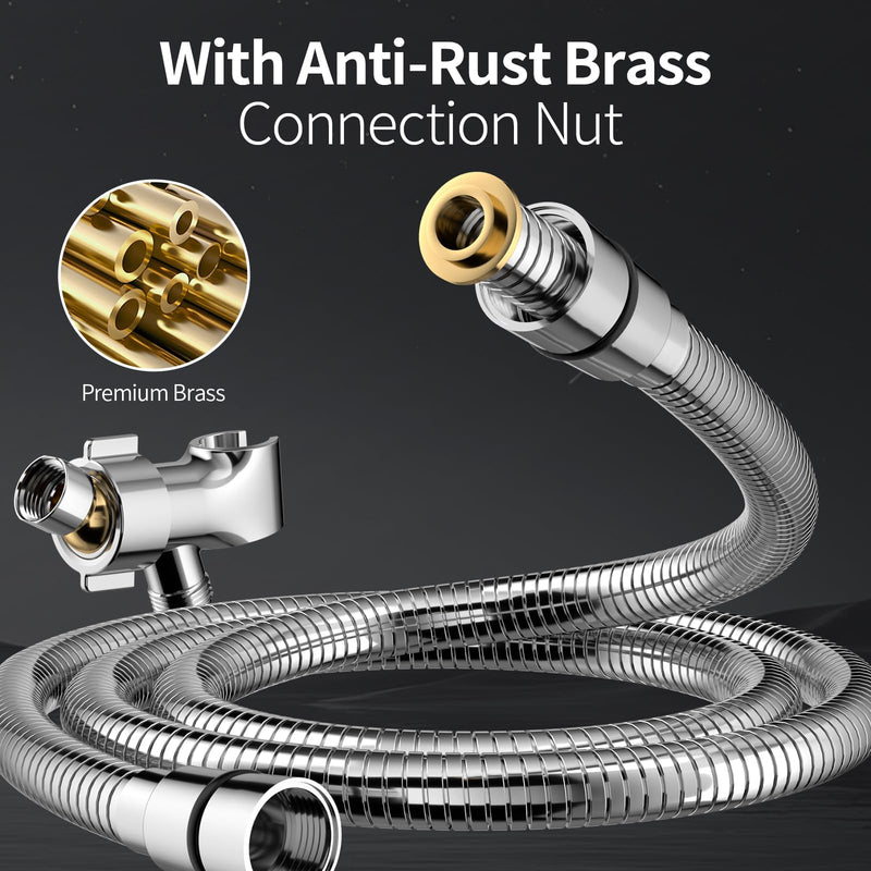 SR SUN RISE NSF Certified Filtered Shower Head with Handheld for Hard Water to Remove Chlorine High Pressure 9-Spray Setting (with Power Wash) Anti-Clog Nozzles (1 Filter, Chrome Silver) 2.5 Gallon Per Minute+1 Filter