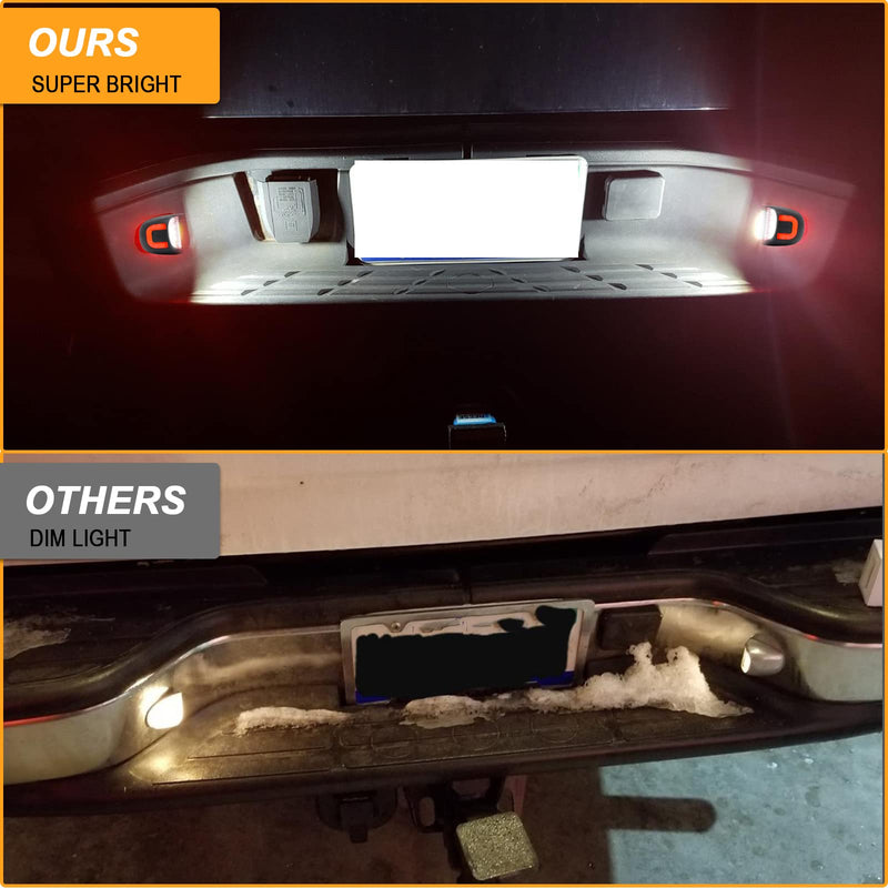 R&F Auto Red U-shaped LED License Plate Lights Compatible with Silverado & Sierra 1500 2500 3500 HD/Avalanche/Tahoe/Suburban/Traverse/Yukon/Yukon XL/Escalade & ESV/EXT Pickup Tag Lamp C, Red Tube