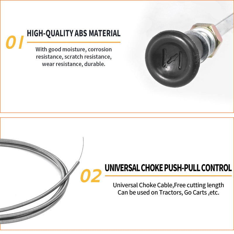 60-122 Push Pull Choke Cable Replacement for Lincoln F162 F163 SA200 SA250, Universal Carburetor Push Pull Choke Control Cable for 290-835 290835 Lawn Tractor Mower 96" Conduit Go Kart Carts