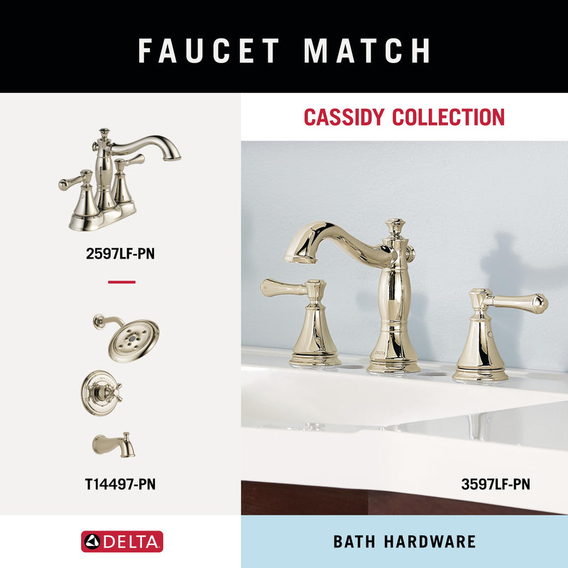 Delta Hand Towel Holder | Square Polished Nickel Ring for Hanging Towels in Kitchen, Bathroom | Cassidy Accessories 8.38 x 7.4 x 2.6 Inches