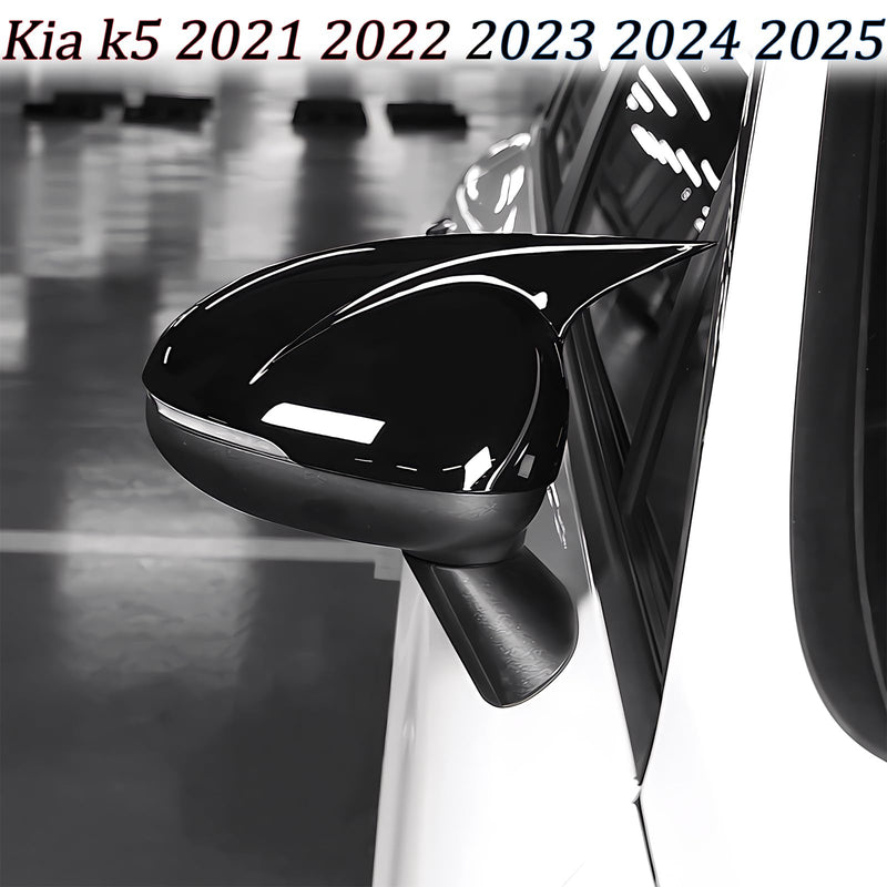 Side Mirror Cover, for Kia K5/Optima 2021 2022 2023 2024 2025 2026, Bright Black Side Rear Mirror Covers Body Kit Accessories for Cars For kia K5/Optima 2021-2025(Style A)
