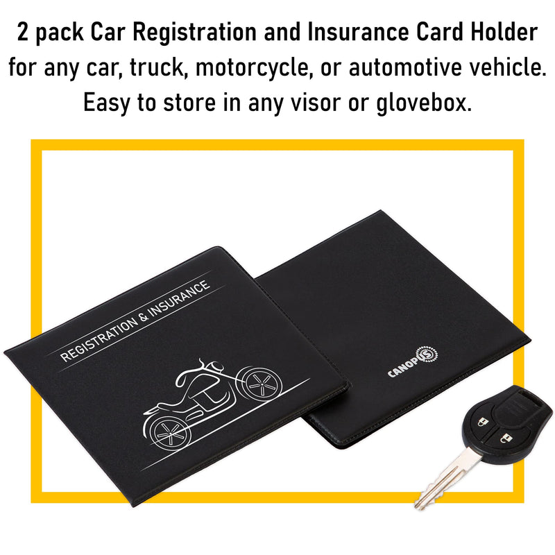 CANOPUS Car Registration and Insurance Holder, Car Document Holder, Vehicle Registration and Insurance Card Holder, Wallet for Auto, Trailer, Motorcycle, Truck, Vehicle Paperwork Organizer (2 Pack)