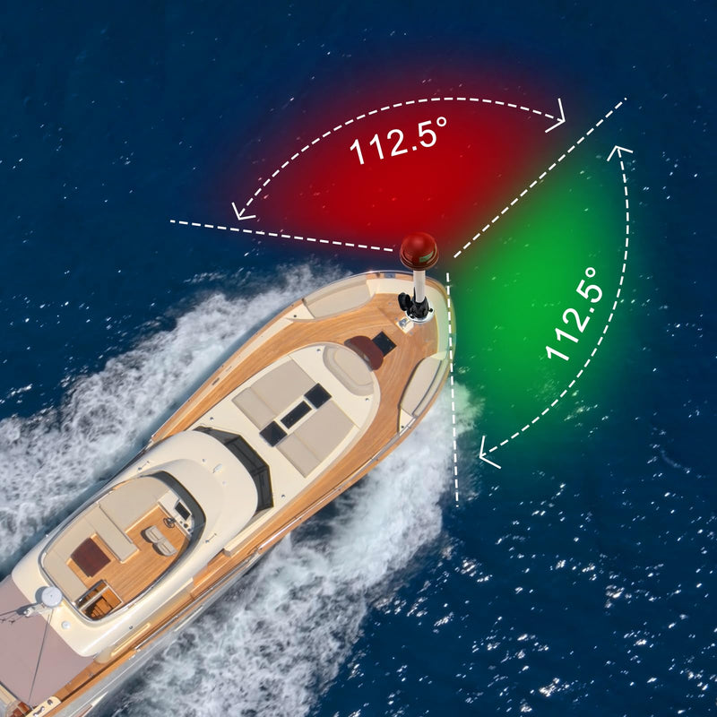 Boat Navigation Lights,Bow Lights for Boats LED,Bi-Color Light Pole Removable 2 Pin Plug-in Mount Base,DC12V 12 Inches