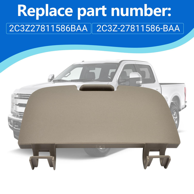 Overhead Console Sunglasses Holder Bin Cover Fits for Ford Super Duty F250 F350 F450 F550 Truck 2002-2007 Replace 2C3Z-27811586-BAA 2C3Z27811586BAA Tan