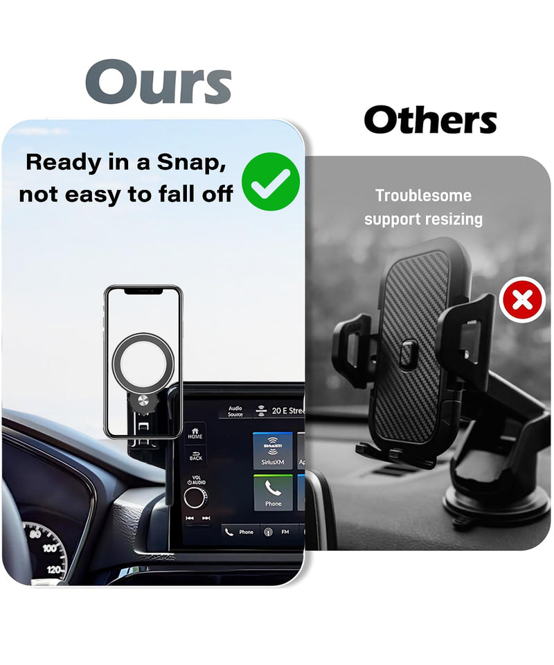 Car Phone Holder for 2023-2026 Honda Pilot 7/9" Screen Accessories | MagSafe Strong Magnetic Clip-On Cell Phone Mount, Dual Slots Holders for Driver & Passenger, 360° Rotatable Hands-Free Holder fit for 2023-2026 Honda Pilot (7/9 Inch Screen)