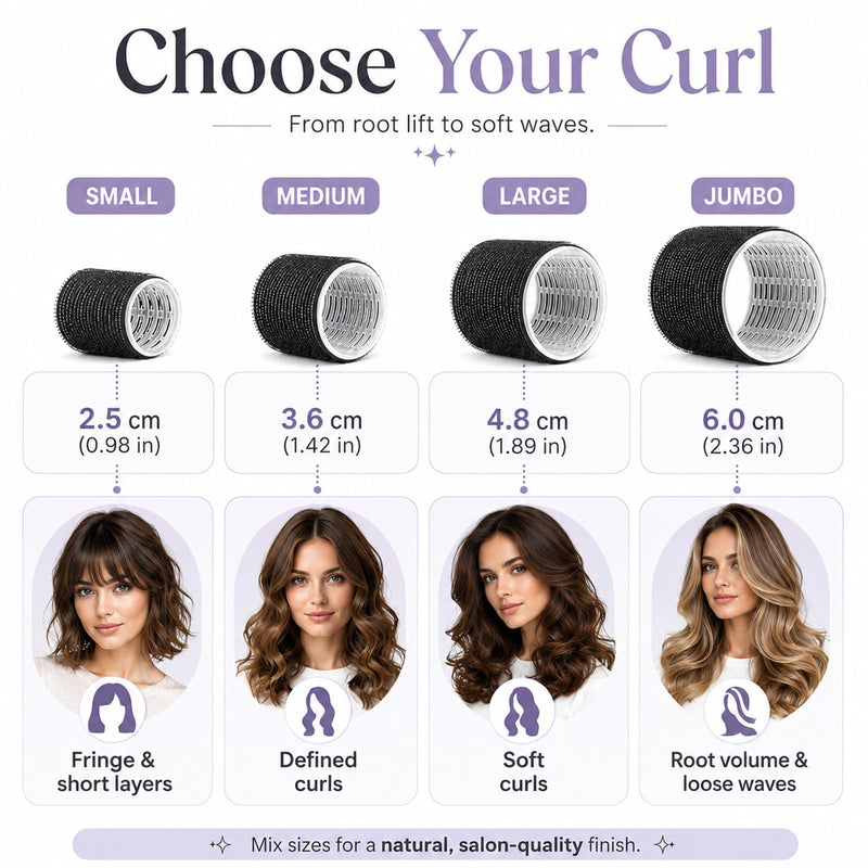 50PCS Hair Curlers Rollers with Clips Hair with 4 Sizes (60/48/36/25mm) Hair Curlers for Perfect Curls, Hot Rollers kit for long hair, Hair rollers for long hair