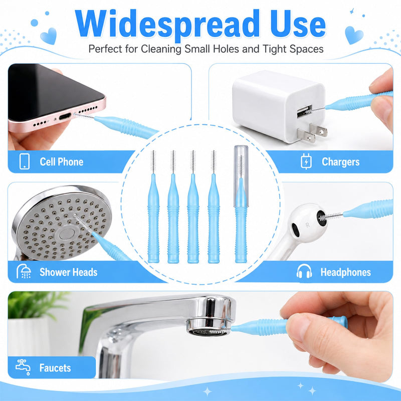 15 Pcs Anti-Clogging Phone Mini Brushes, Phone Charging Port Cleaning Kit | USB C Ports Cleaning Tool, Phones Speaker Cleaners, for Speaker and Receiver