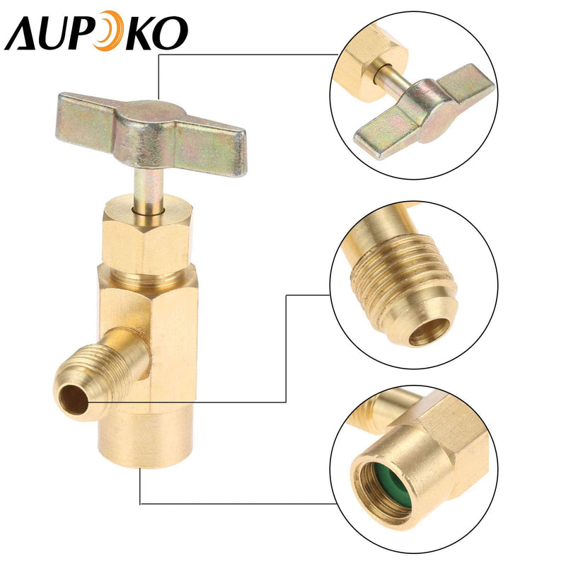 R1234YF Self-Sealing Can Tap with Left Hand Threaded, 1/2’’ to 1/4’’ SAE Dispenser Valve AC Refrigerant Bottle Opener, Fits for R1234YF Automotive Air Conditioning Charging