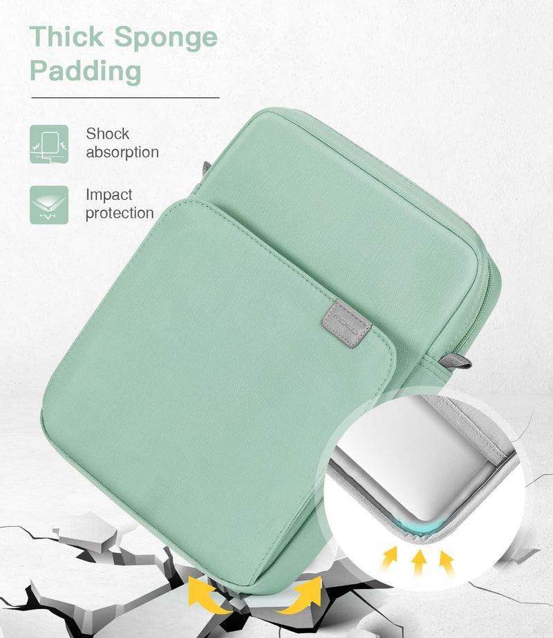 MoKo 9-11 Inch Tablet Sleeve Bag Handle Carrying Case with Shoulder Strap Fits iPad Pro 11 inch,iPad 10th 10.9,iPad 9/8/7th Generation 10.2,iPad Air 5/4th 10.9,iPad 9.7,Tab S8/S9 11", Cyan Dark Green