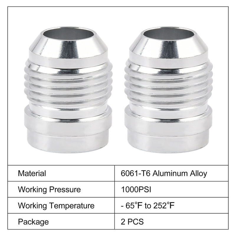 EVIL ENERGY 10AN Male Weld on Bung Fitting Aluminum 2PCS 2