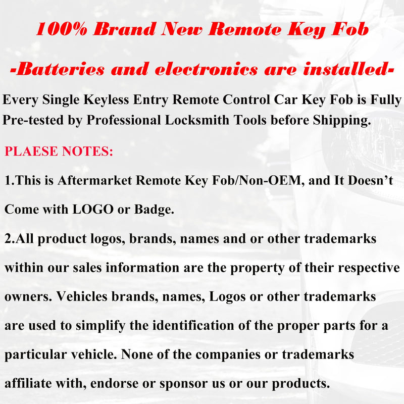 SUPALAND Key Fob Replacement Fits for Chevy Blazer 2018-2024 Cruze 2016 2017-2019 Traverse 2018-2024 Trailblazer 2021-2026 Keyless Entry Remote Control HYQ4EA 13529639 13519177 433 MHz