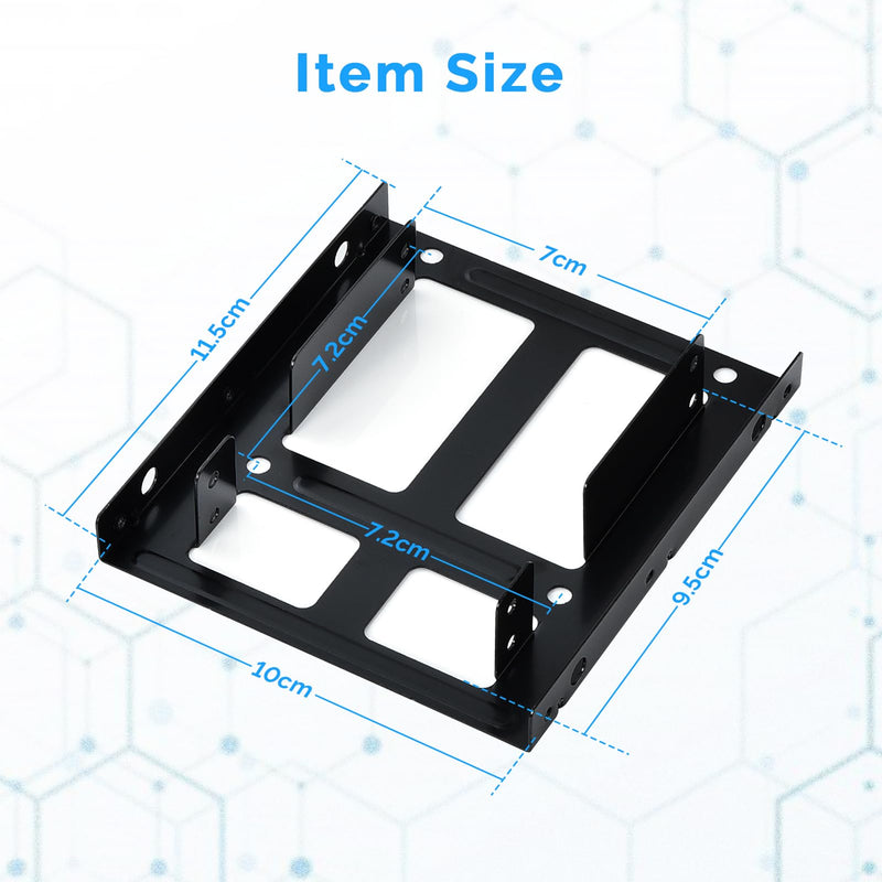 ELUTENG Double-Deck HDD SSD Mounting Bracket 2Pack 2.5" to 3.5" Hard Drive Adapter SSD Bracket Metal SSD HDD Holder with Mounting Screws Hard Drive Bay Mounting Bracket for PC