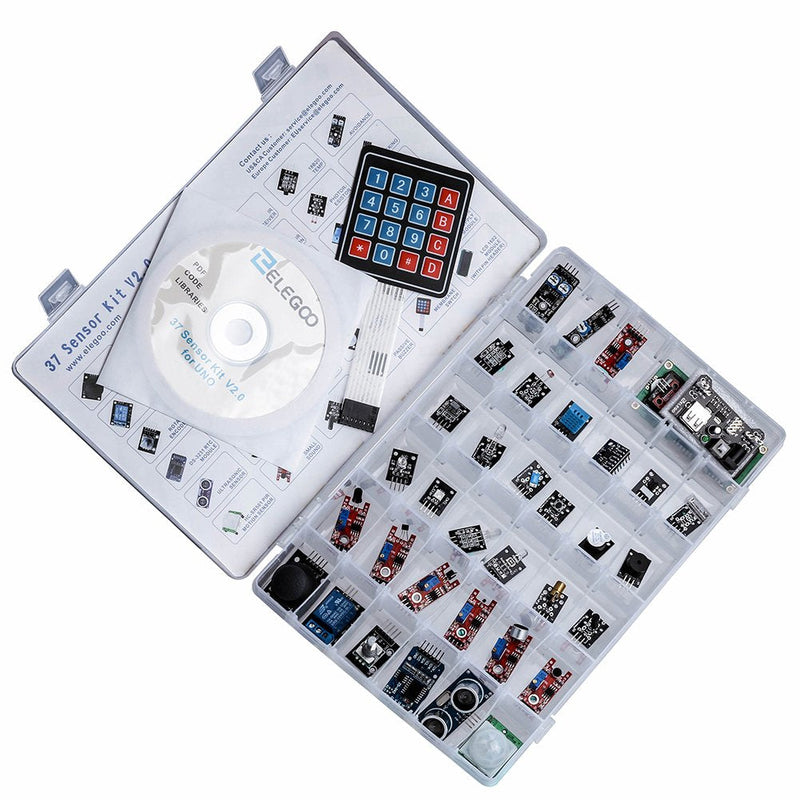  [AUSTRALIA] - ELEGOO Upgraded 37 in 1 Sensor Modules Kit with Tutorial Compatible with Arduino IDE UNO R3 MEGA Nano
