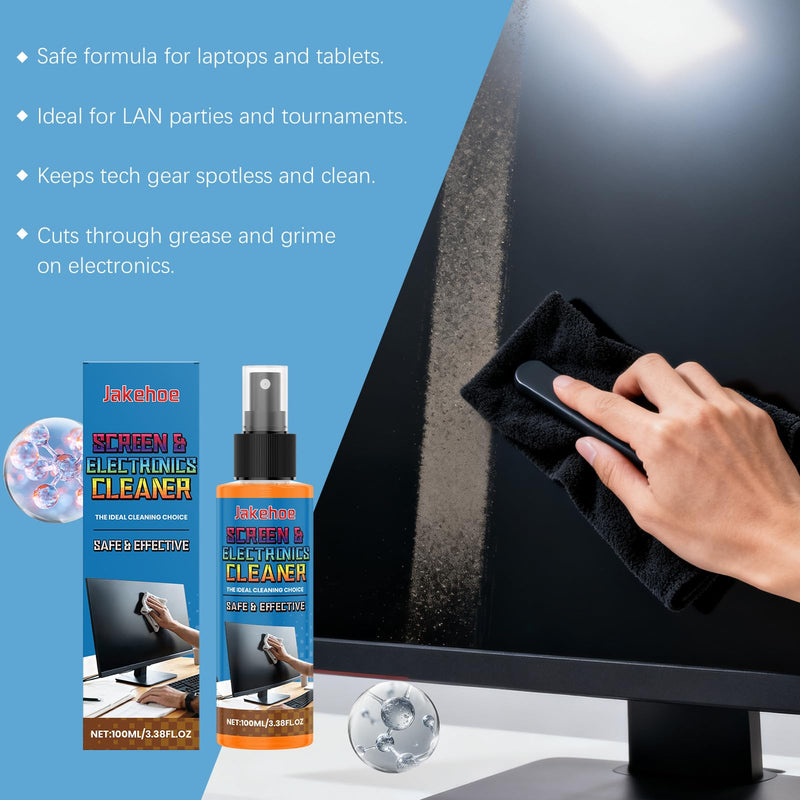 Screen Cleaner Spray for Electronics | Streak-Free, LCD, LED, OLED & TV Compatible, MacBook, Laptop, Computer Monitor, iPhone, iPad Compatible