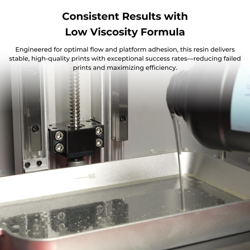 3D Printer Water-Washable Rapid Resin, 405nm LCD UV-Curing Photopolymer for High Precision, Low Odor, Non-Brittle, Clear, 1000g