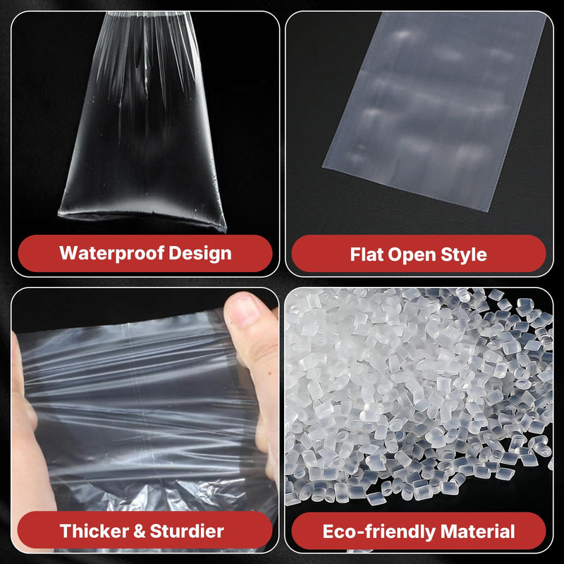 25 Pack Poster Sleeves 6 x 51 Inch Banner Bags Clear Flat Open Long Plastic Bag 2.4 Mil Poster Tube for Blueprint Waterproof Poly Bag for Maps Artwork Storage for Office Dust and Moisture Protection