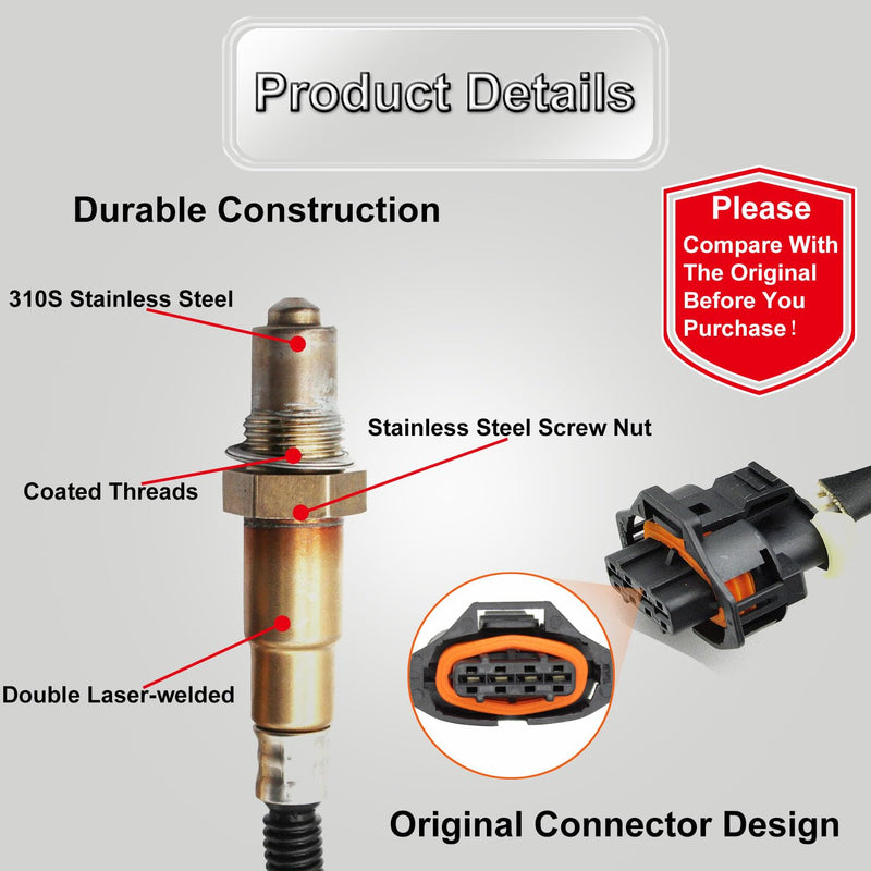 Oxygen Sensor Upstream&Downstream O2 Sensor 234-4528 234-4529 Fit for Chevy Cruze 2011-2015 1.4L L4, Sonic 2012-2020 1.4L L4, Trax 2012-2020 1.4L L4