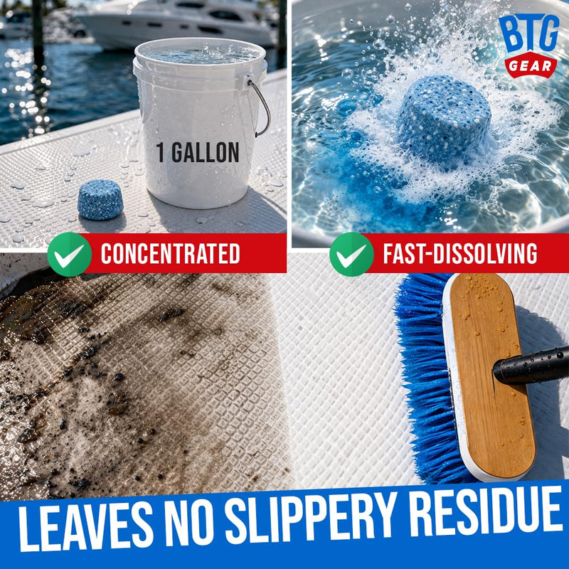 Boat Non-Skid Deck Cleaner & Wash | Convenient Tablets | Lift Dirt & Stains | Makes 6 Gallons