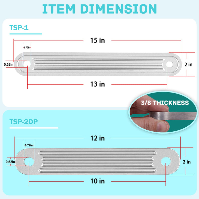 Yoursme TSP-1 TSP-2DP Transom Support Plate Kit for Top Support and Lower Support Bolt Holes Size 15” x 2” / 12” x 2” Thickness 3/8” Replace 3001-8067