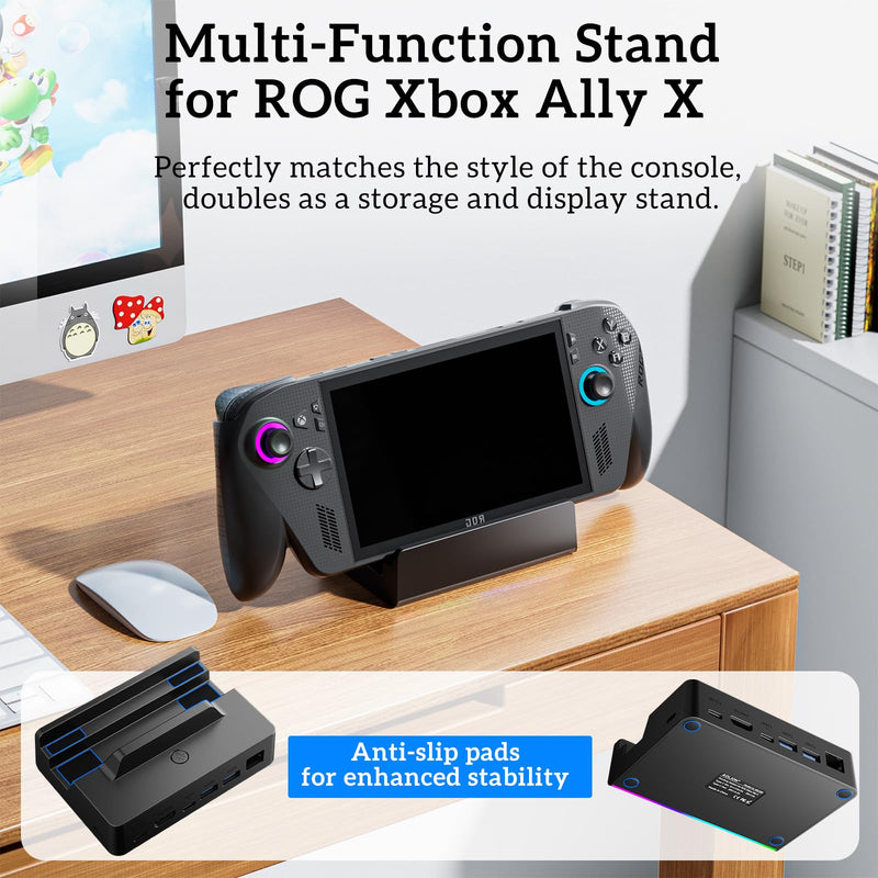 Docking Station for ROG Xbox Ally X, TanReginal Dock for Steam Deck/Legion Go, 6-in-1 ROG Ally Hub with 4K@120Hz HDMI, Gigabit Ethernet Port, 100W PD Fast Charging, Dual USB 3.2 Ports black
