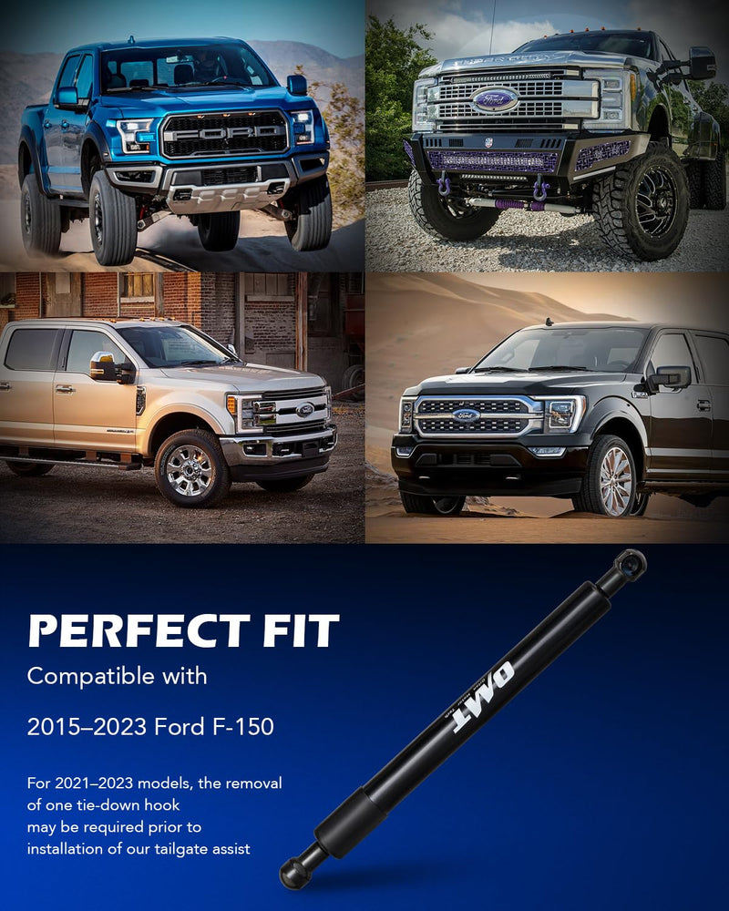 Orion Motor Tech Compatible with 15-23 F150 Tailgate Assist Accessories, Truck Tail Gate Lift Assist Tailgate Shock Compatible with Ford F150 2015 2016 2017 2018 2019 2020 2021 2022 2023 Black