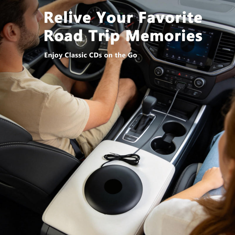 Portable CD Player for Car USB Connection and Bluetooth TX, External Car CD Player Plug and Play Lossless Sound Quality
