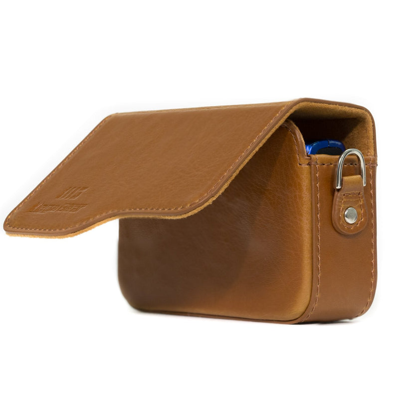 MegaGear Canon PowerShot SX620 HS, ELPH 180, ELPH 360 HS, ELPH 190 is, ELPH 170 is, SX610 HS Leather Camera Case with Strap - Light Brown - MG1091