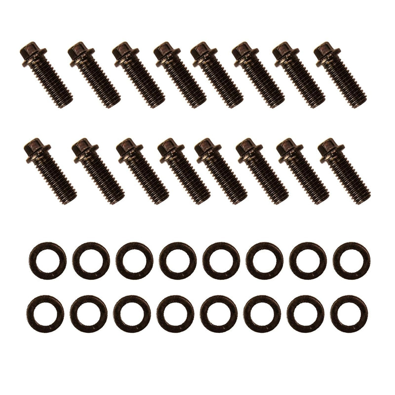 Stud Hardware 16Pices 100-1110 1001110 Header Bolts, Chrome Moly Steel, Black Oxide Finish