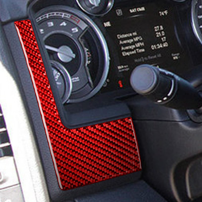 Red Carbon Fiber Dashboard Instrument Speedometer Tachometer Frame Panel Cover Car Interior Compatible with Dodge Ram 1500/2500/3500 2013 2014 2015 2016 2017 2018 Interior Accessories Red 4