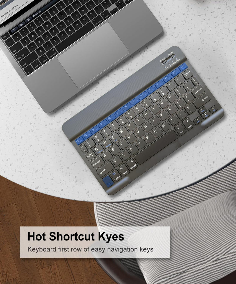 Ultra-Slim Wireless Bluetooth Keyboard, Rechargeable Portable Keyboard, Travel Keyboard Compatible Android, Windows, iOS, Universal Keyboard for iPhone, for ipad, for Samsung, Tablet, Laptop Black For Universal Keyboard