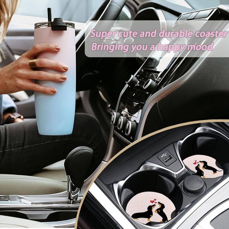 2 Pack Car Coasters for Cup Holders,Brown Leopard Car Coasters,2.75" Universal Size Anti Slip Rubber Mat,Cheetah Cup Holder Decal,Cute Auto Accessories Interior for Women Leopard Print 2PCS