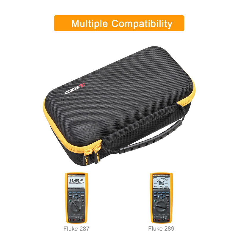 RLSOCO Carrying Case for Fluke 289/287 True-RMS Logging Multimeter & Works with UNI-T UT181A True RMS Data Logging Multimeter (Case Only)