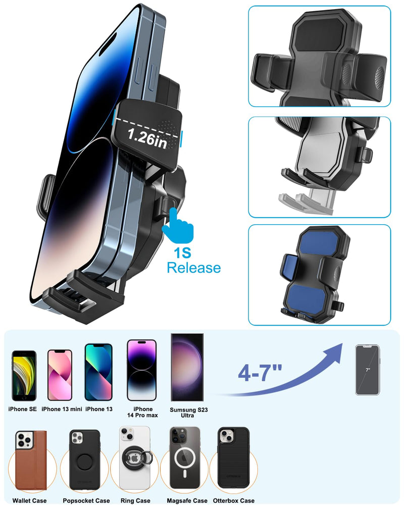 CD Phone Holder for Car - Height Adjustable Car Phone Holder CD Slot, Ultra Sturdy CD Player Cell Phone Holders for Your Car for iPhone 17 Pro Max 16 15 14 13 12 Air Plus, S25, 4-7" Smartphones
