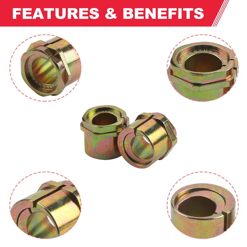 Extreme Camber Caster Alignment Bushing Kit Compatible with Ford Series Trucks F150 F250 F350 E150 Replaces# 45K6525 (2Pcs) Front Adjustable Caster/Camber Bushing 4x4 & 2WD