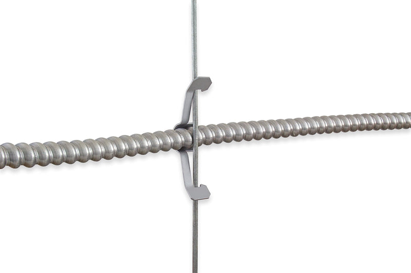 Conduit Cable Support Clip to Ceiling Wire, Threaded Rod & Flanges. Heavy Duty Spring Steel Clip / 100 Pack