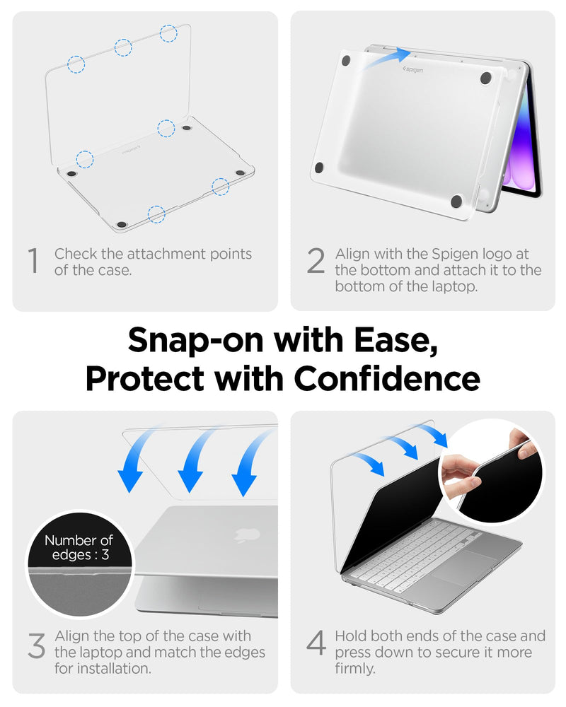 Spigen for MacBook Neo Case (2026), MacBook Neo 13-inch Case A18 Pro A3404, Air Skin Matte Finish Semi Clear Fingerprint Resistant Thin Hard Shell Cover, Frost Clear MacBook Neo 13" (A18 Pro, 2026)