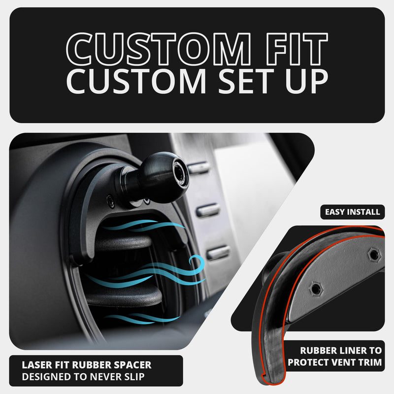 Tackform Link Vent Phone Mount Compatible with 2016-2023 Toyota Tacoma and 2014-2021 Toyota Tundra | Aluminum | Zero Slip | Compatible with MagSafe | Universal Magnetic Holder | 2" Arm | Black Knob Large Magsafe Magnet