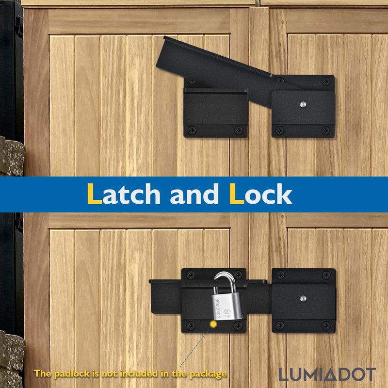 Flip Gate Latch Lock with Padlock Hole 3Pack, 3.5mm Heavy Duty Aluminum Alloy Adjustable Door Latch for Sliding Swing Open Gate, Outdoor, Wooden Fence, Barn, Shed, Garage, Yard 3 Pack