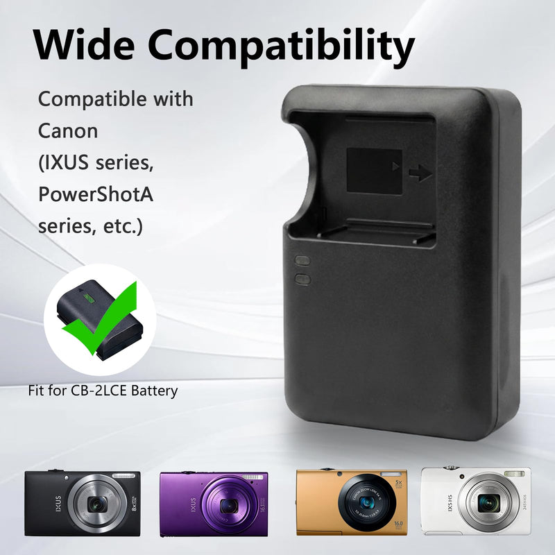Camera NB-10L Battery Charger Replacement Compatible with Canon CB-2LC CB-2LCC CB-2LCE Battery. Works with PowerShot SX40 HS SX50 HS SX60 HS G1 X G3 X G15 G16
