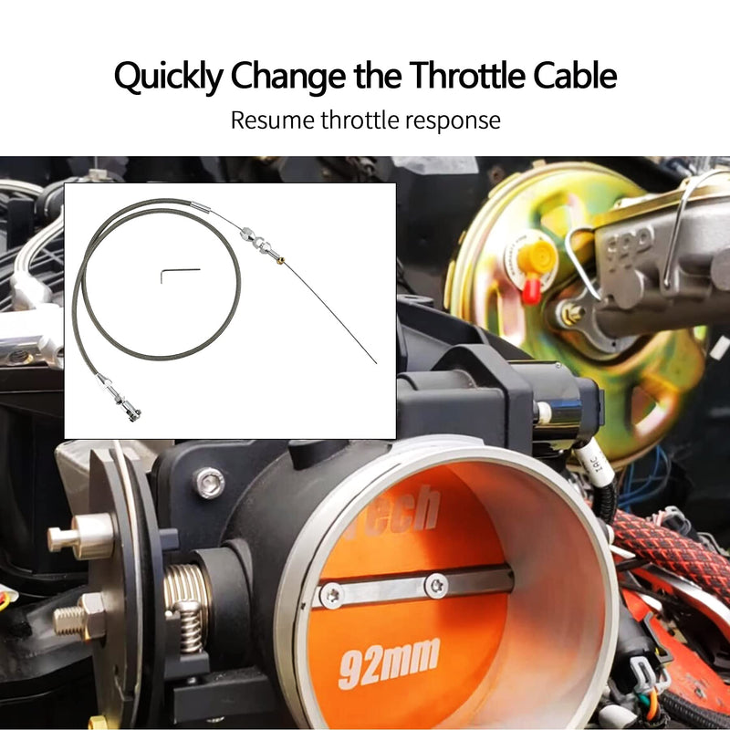 36" LS Throttle Cable Fits for Chevrolet/Chevy LS1 1997-2007 LS1 Engine 4.8L 5.3L 5.7L 6.0L LS Swap Fuel Line Kit Braided Throttle Cable Carburetor Accelerator Cable